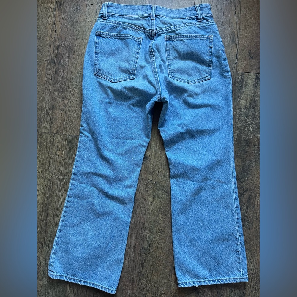 H&M High-Rise Light Blue Button-Fly Straight Jeans 8x26 - Picture 3 of 13